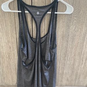Lululemon Run The Day Tank Heathered Black / Black